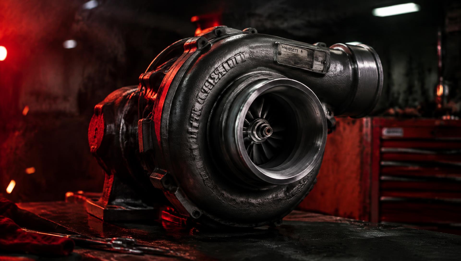 Turbina diesel em manutenção